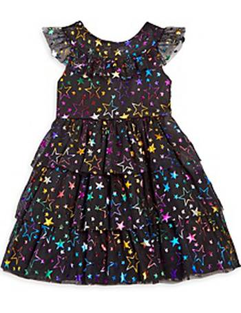 Pippa & Julie Girls' Leopard Sequin Ruffle Skirt Dress - Baby