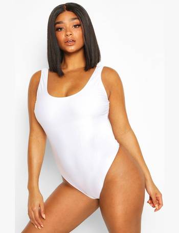 Buy Boohoo Control Scoop Bikini Top In White