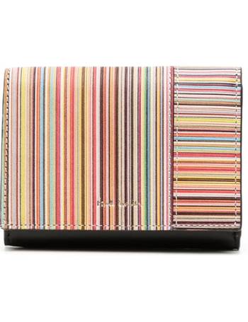 PAUL SMITH Womens Crossover Medium swirl multi stripe Leather Zip Around  PURSE 5057846841286