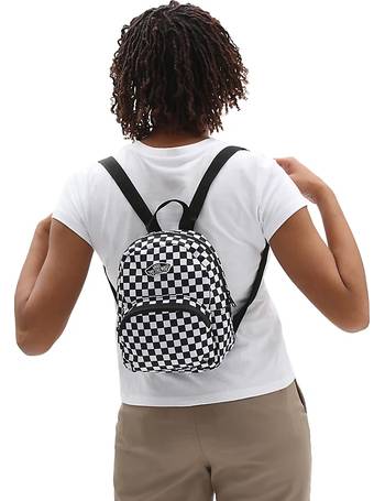 vans realm classic diy checkerboard black & white backpack