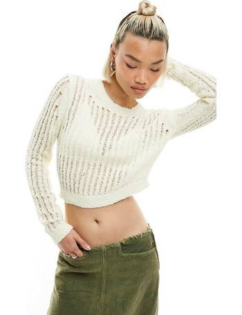 Noisy May Pale Blue Fluffy Knit Crop Top