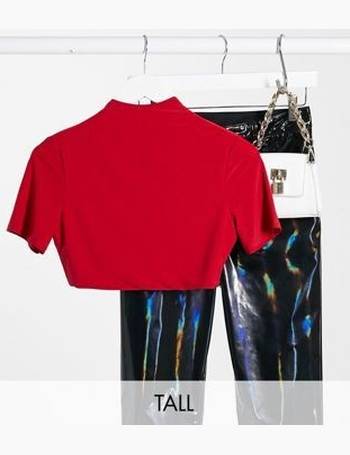 Club L Petite Red cami strap maxi dress with thigh split