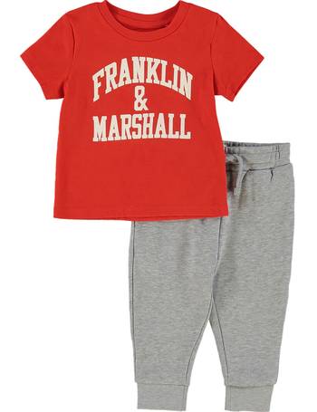 Junior Boys Franklin And Marshall F And M Logo T-Shirt In Oatmeal Marl Short 