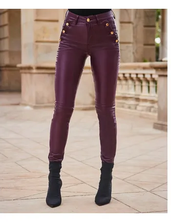 Coated High Waisted Bootcut Jeans