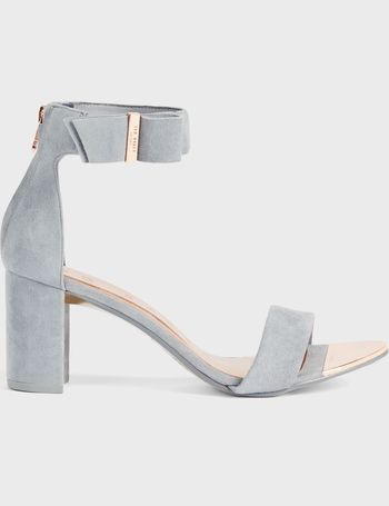 Ted baker grey suede barely there store block heeled sandals