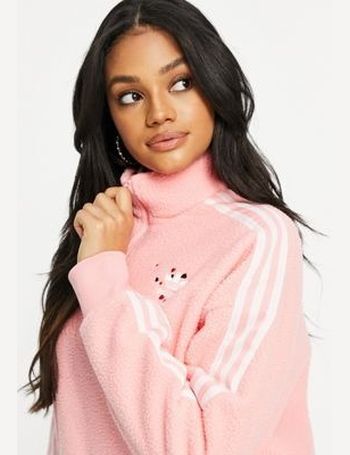 adidas originals half zip sweater in pink