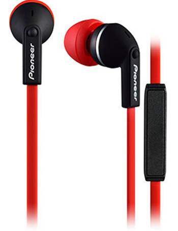 Red Pioneer SE-CL712T-R In-ear headphones with in-line Microphone 