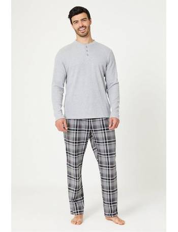 Studio Pack of 2 Burgundy/Grey Check Fleece Pyjama Pants