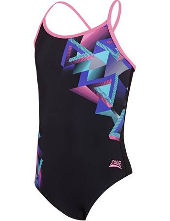 Zoggs Kitch Chaos Crossback Swimsuit Purple/Multi 