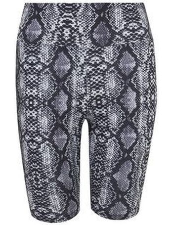 Tall Black Snake Print Cycling Shorts