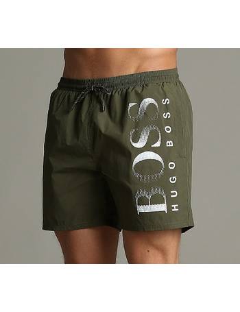 hugo boss khaki swim shorts