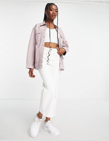 Monki tie dye denim jacket in pink