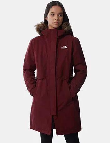 north face parka womens red