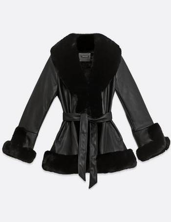 Cameo Rose Black Leather-Look Utility Jacket