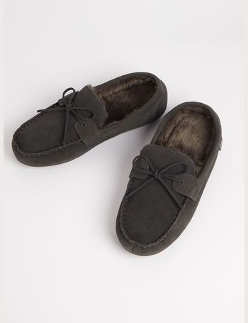 totes brown suede saddle moccasin slippers