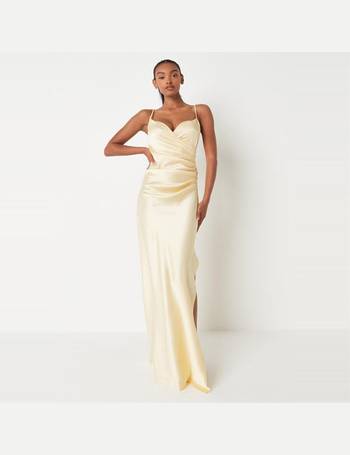 Missguided yellow 2024 satin dress