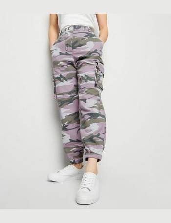 Grey Camo Print Cargo Trousers  PrettyLittleThing