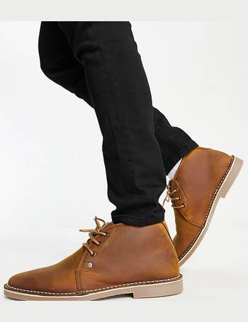 New Mens Penguin Brown Lawyer Suede Boots Chukka Lace Up 
