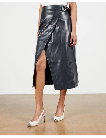 ted baker asymmetric faux leather skirt