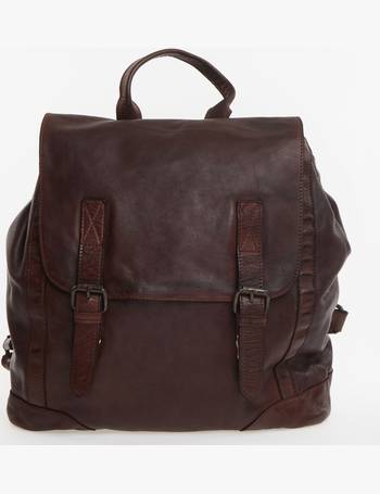 Brandy Leather Washed Rucksack from TK Maxx