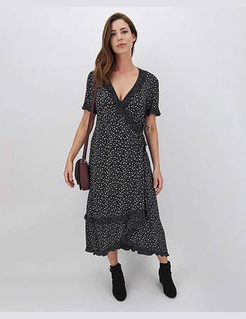 shayna floral print wrap midi dress