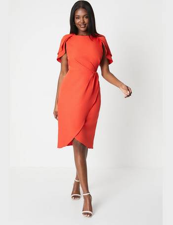 Dresses, Julie Kuyath Frill Shoulder Plunge Neck Jacquard Dress