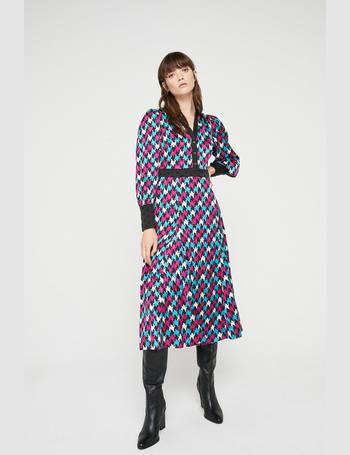 warehouse swirl jacquard knit dress