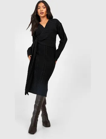 Maternity Shirred Long Sleeve Midi Dress