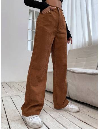 SHEIN High Waist Corduroy Pants