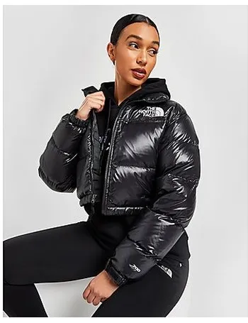 black cropped nuptse jacket