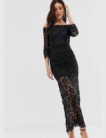 Paper dolls lace flute sleeve best sale bardot dress