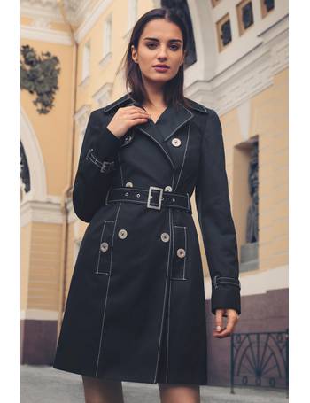 Lipsy contrast on sale stitch mac coat