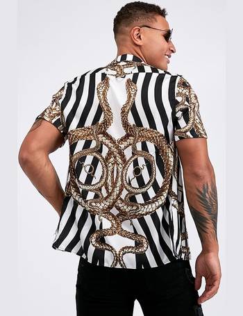 Hermano Gold Tiger Satin Shirt