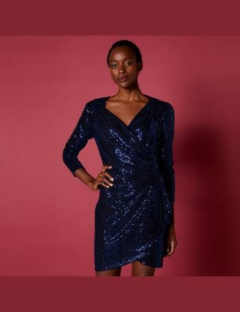 debenhams blue velvet dress