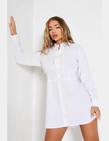 Button Front Corset Detail Shirt Dress