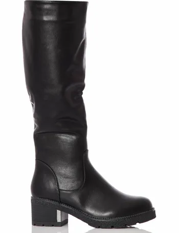quiz black knee high boots