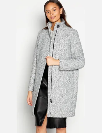 grey boucle coat womens