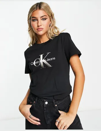 Calvin Klein Jeans premium monologo t-shirt in black