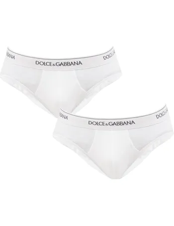 Logo cotton-blend briefs in white - Dolce Gabbana