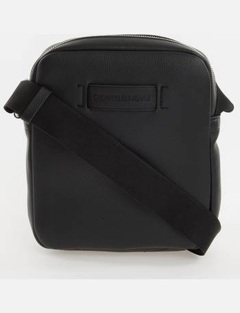 Black Faux Leather Micro Reporter Bag from TK Maxx