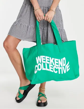 ASOS Weekend Collective canvas tote bag in sage