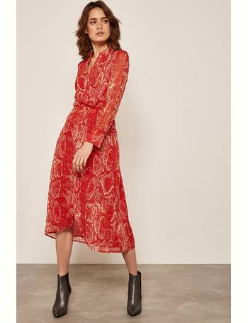 mint velvet red animal print dress