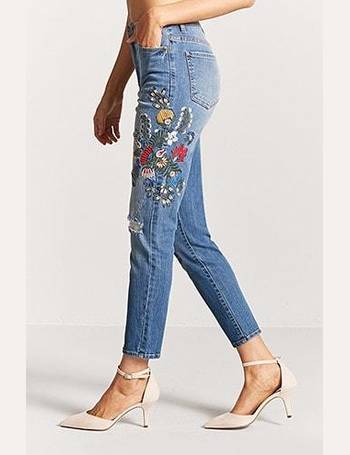 Forever 21 hot sale embroidered jeans