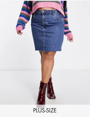 Plus Denim Wrap Skirt