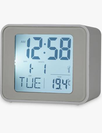 Acctim 'Chula' Radio Controlled LCD Square Alarm Clock In White 