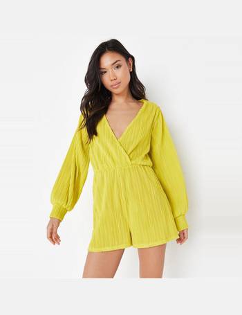 Missguided, Wrap Drape Satin Floaty Playsuit