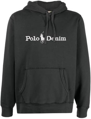 Polo Ralph Lauren heritage bear print fleece hoodie in grey marl