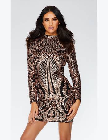 quiz black and silver sequin dress