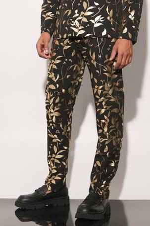 Retro Print Fit & Flare Trousers