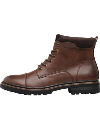 Fluid mens borg lined boots cheap brown